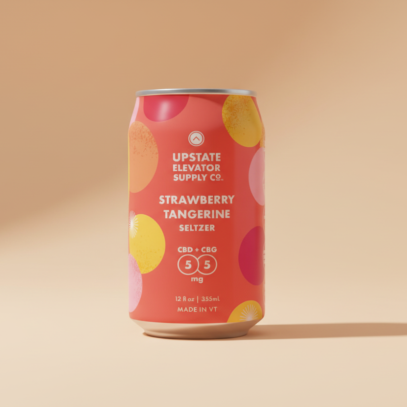 Upstate Elevator Supply Co. - CBD + CBG Strawberry Tangerine Seltzer