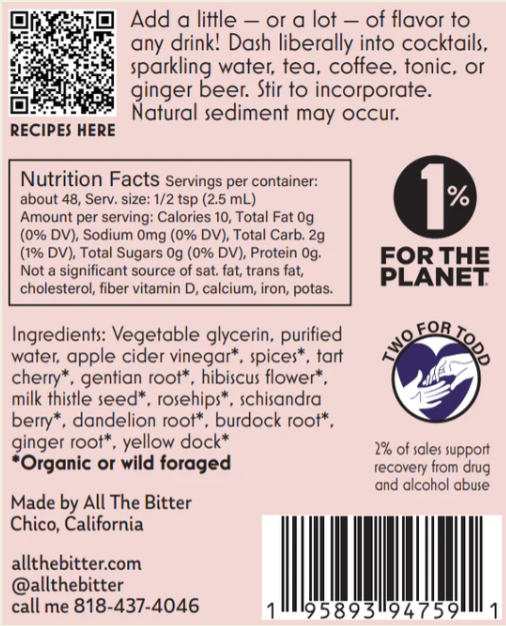 ALL THE BITTER - Alcohol-Free - 'New Orleans' Bitters 4oz